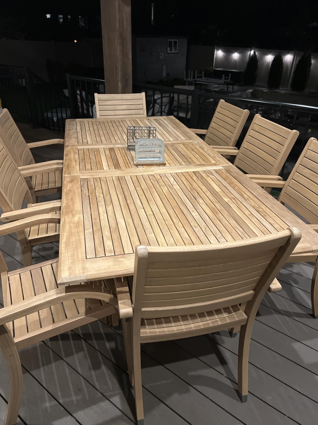 Urban Elements Mykonos 9-Piece Rectangular Patio Furniture Set | 100% Certified Teak | Backyard Furniture, Outside Table and Chairs, Rectangular Outdoor Dining Set customer photo 1