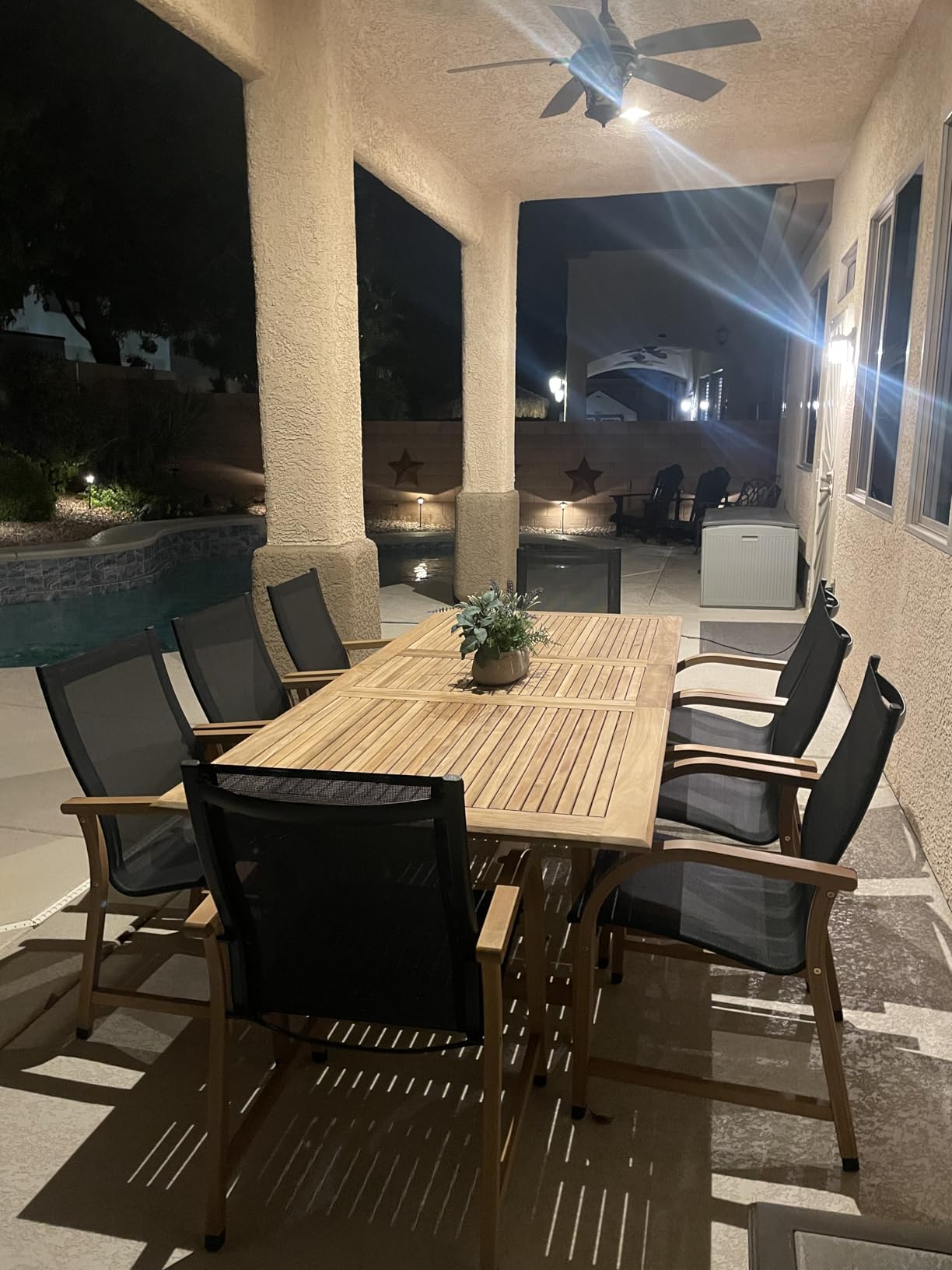 Urban Elements Mykonos 9-Piece Rectangular Patio Furniture Set | 100% Certified Teak | Backyard Furniture, Outside Table and Chairs, Rectangular Outdoor Dining Set customer photo 2