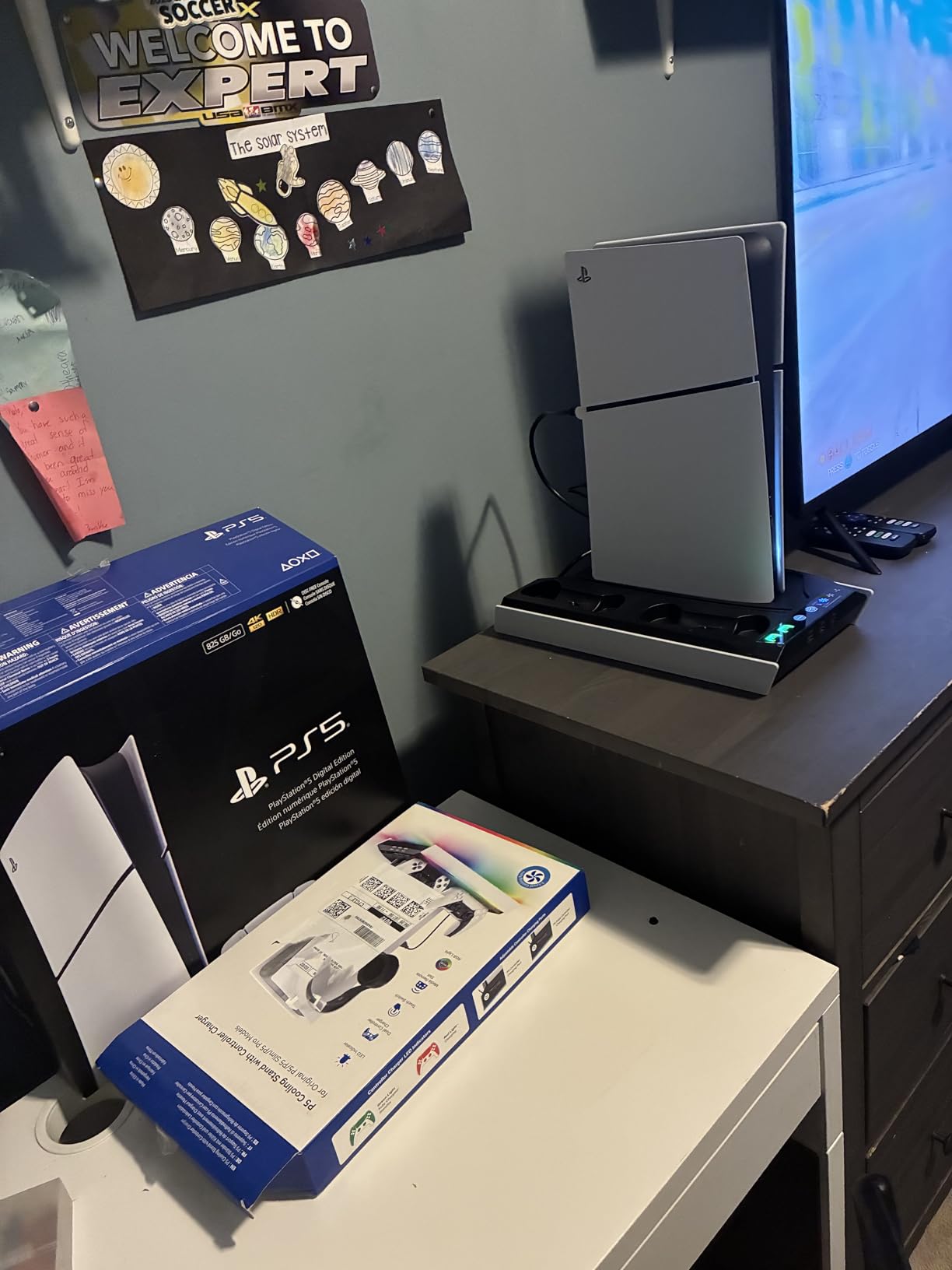 PS5/Slim/Pro Cooling Station with Auto Turbofan & 3-Level Speed, PS5 Vertical Stand Cooling Fan Station with Controller Charger, Accessories Base Cooler Docking Station for Sony Playstation 4 Charger customer photo 2