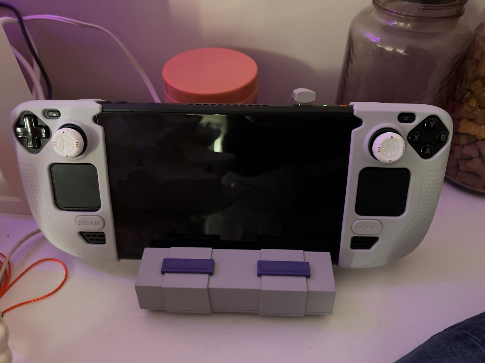 GeekShare 4PCS Thumb Grip Caps for Steam Deck & Asus Rog Ally, Anti-Slip Joystick Cover Set Silicone Thumbstick Caps - Starry Sky customer photo 1