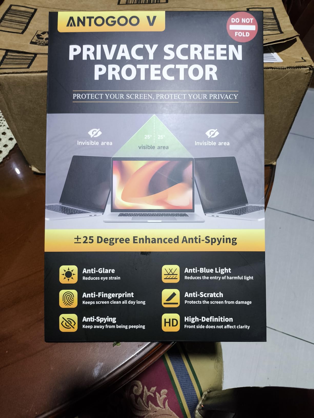 16 Inch 16:10 Laptop Privacy Screen Filter, Anti Blue Light Glare & Anti Scratch Computer Privacy Shield for 16