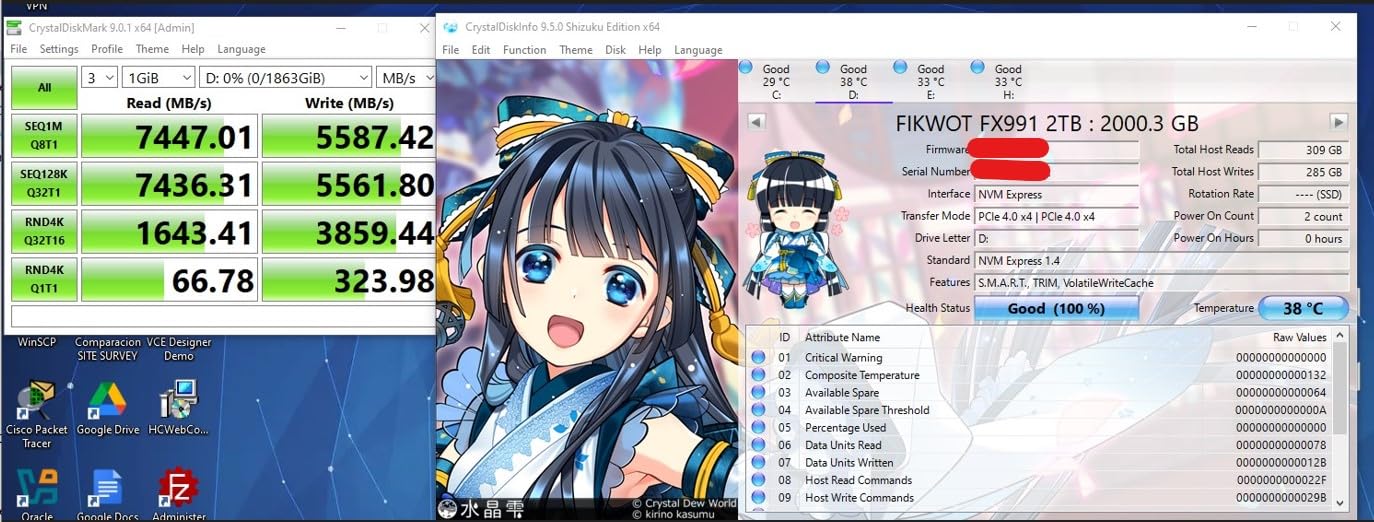 FX991 M.2 SSD 1TB NVMe SSD M2 2280 PCIe Gen 4x4, Read Up to 7100MB/s, Internal Solid State Drive for PS5 Laptop Desktop 3D QLC NAND customer photo 2