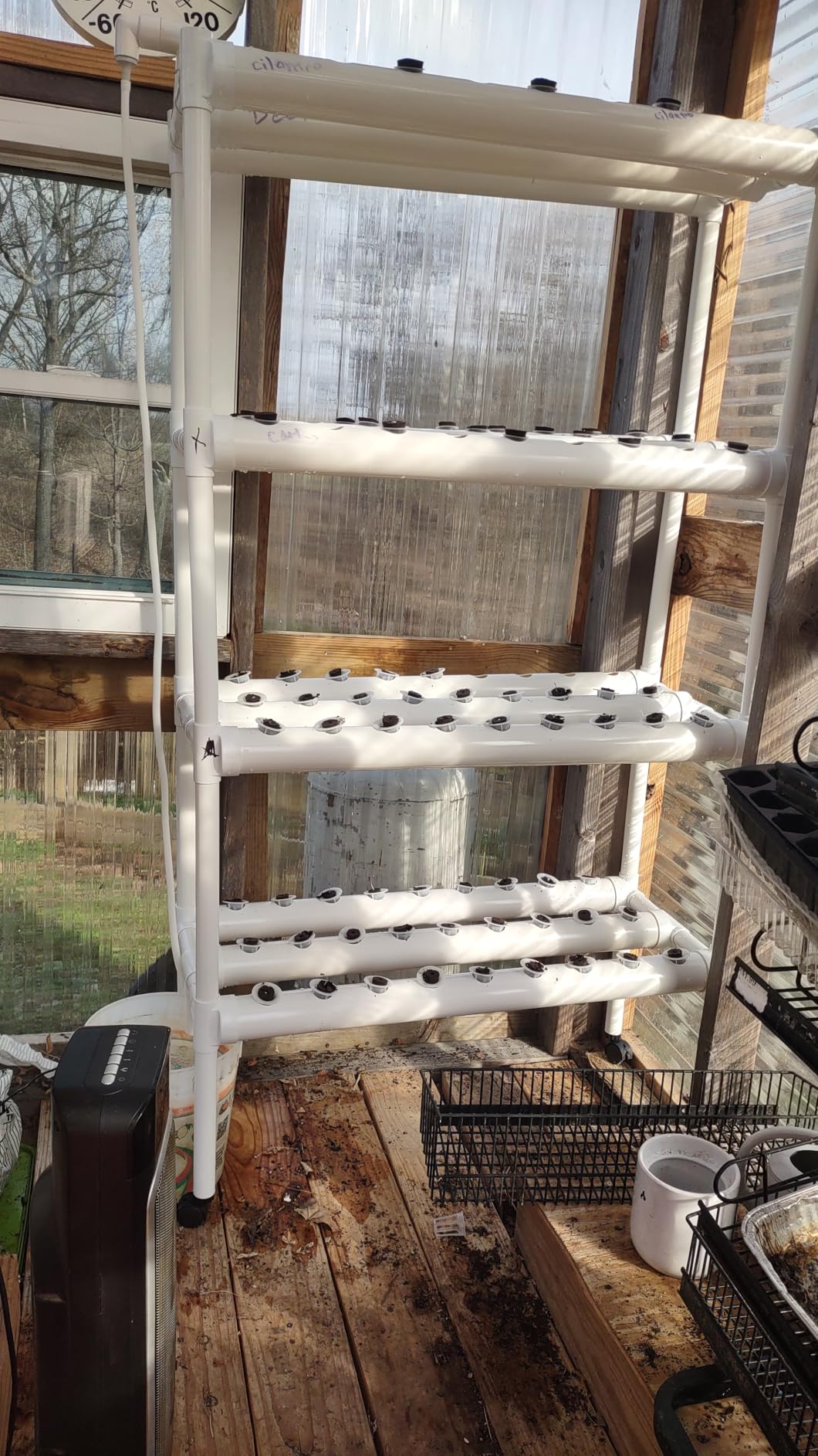 Hydroponics Growing System with Water Pump and Timing, 4 Layers Hydroponic Vegetable Growing Kit 108 Sites Food-Grade PVC-U Pipes for Fruits, Vegetables, Herbs customer photo 1