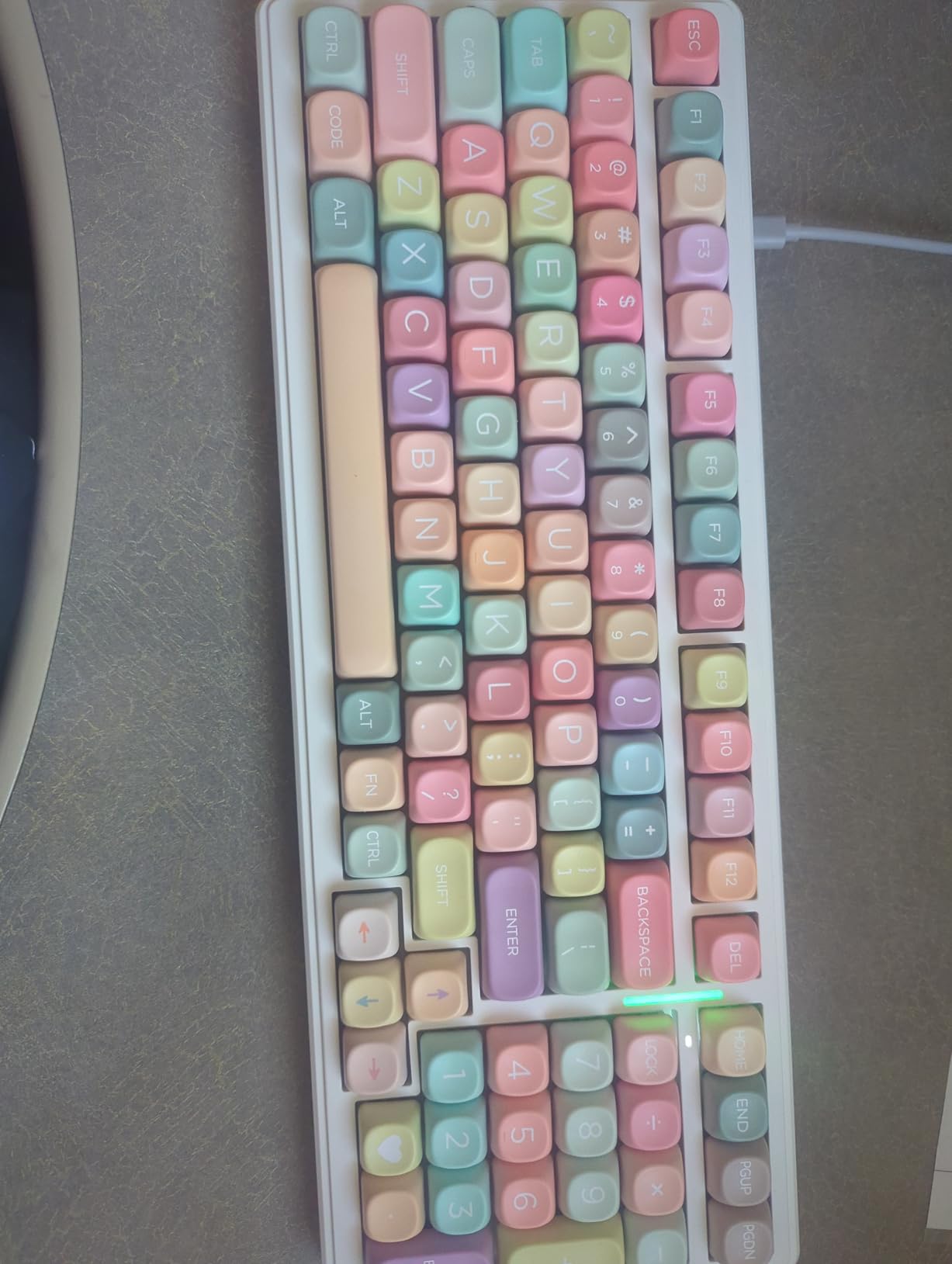 PBT Keycaps 126 Keys MOA Profile Cute Keycap Dye-Sublimation Rainbow Candy Keycaps Set Custom Keycap for Cherry Gateron MX Swithes Mechanical Keyboards (Only Keycaps) customer photo 2