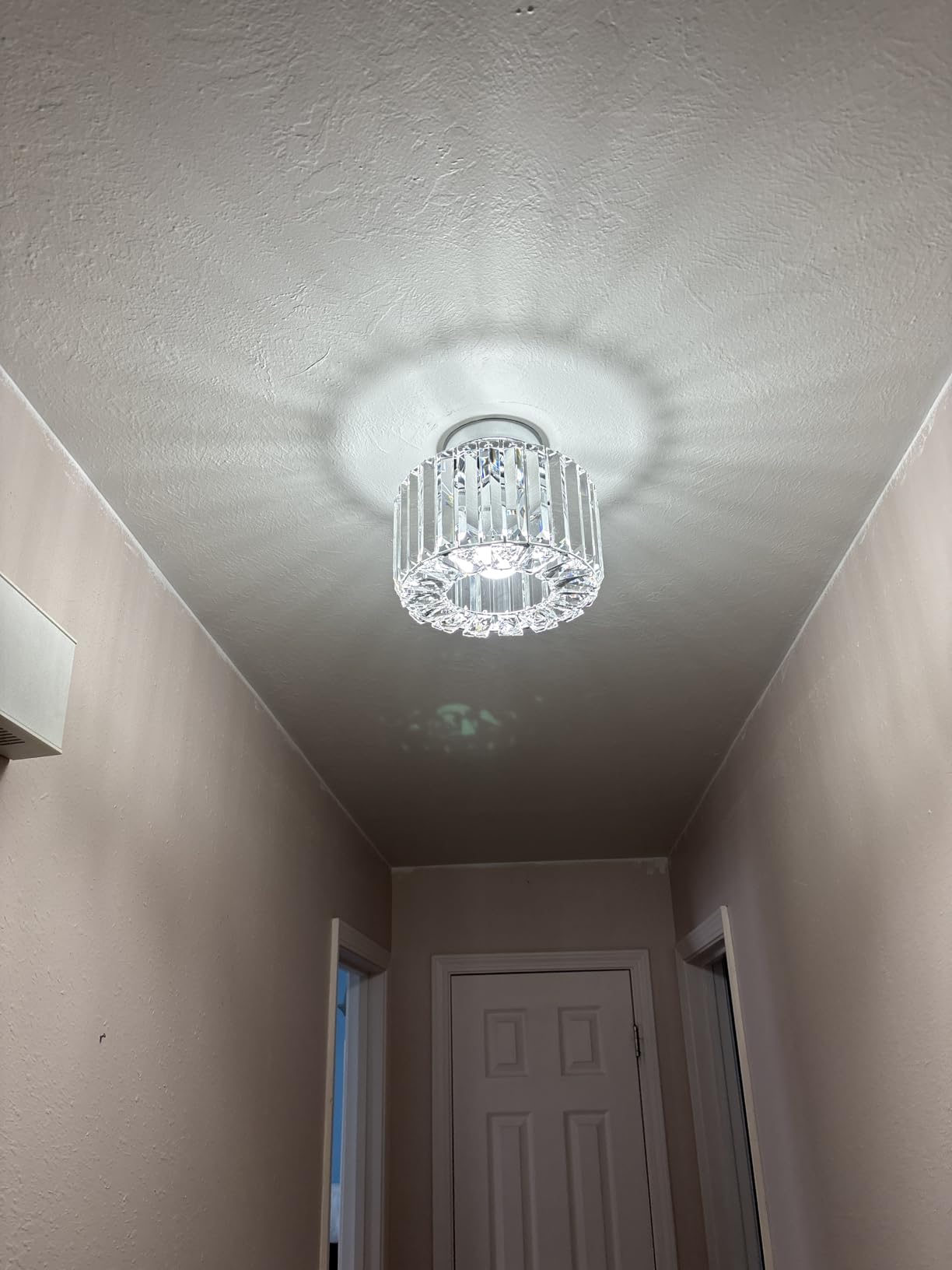 VONLUCE Crystal Light Fixture, Modern Semi Flush Mount Ceiling Light, 15