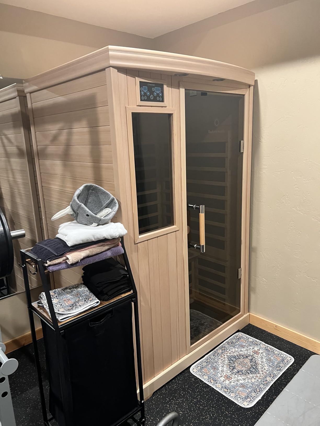 Laundry Hamper, Laundry Sorter with 4 Section, Rolling Basket with Wheels, 2 Shelves, 4 14.5 Gal, Pull-Out and Removable Oxford Fabric Bags for Laundry Room, Black and Rustic Brown customer photo 2