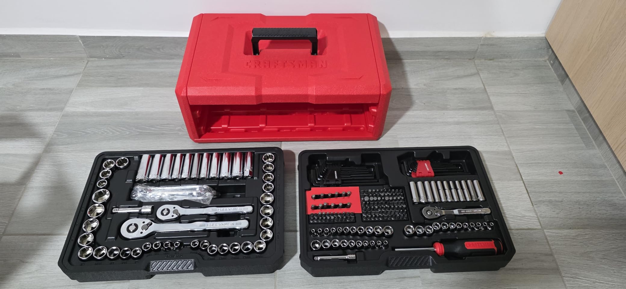 CRAFTSMAN Mechanics Tool Set, 256-Piece Hand Tool and Socket Set with 72-tooth Low Profile Ratchet and 2-Drawer Tool Box (CMMT45256) customer photo 1