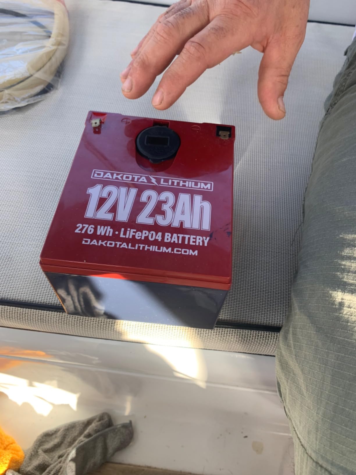 Dakota Lithium 12V 20Ah LiFePO4 Deep Cycle Battery with Voltmeter and Dual Waterproof USB Ports - 11 Year USA Warranty, 2000+ Cycles - Perfect for Ice Fishing, Fish Finders, and More customer photo 1