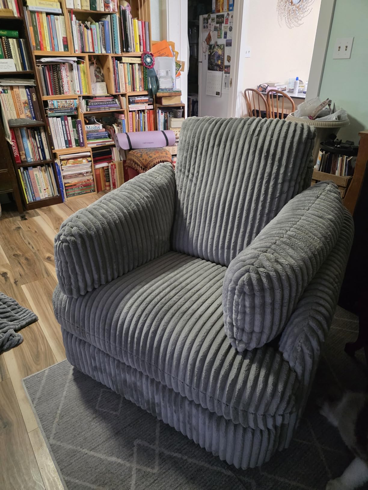 Signature Design by Ashley Tie-Breaker Casual Swivel Glider Recliner with Hidden Storage, White customer photo 1