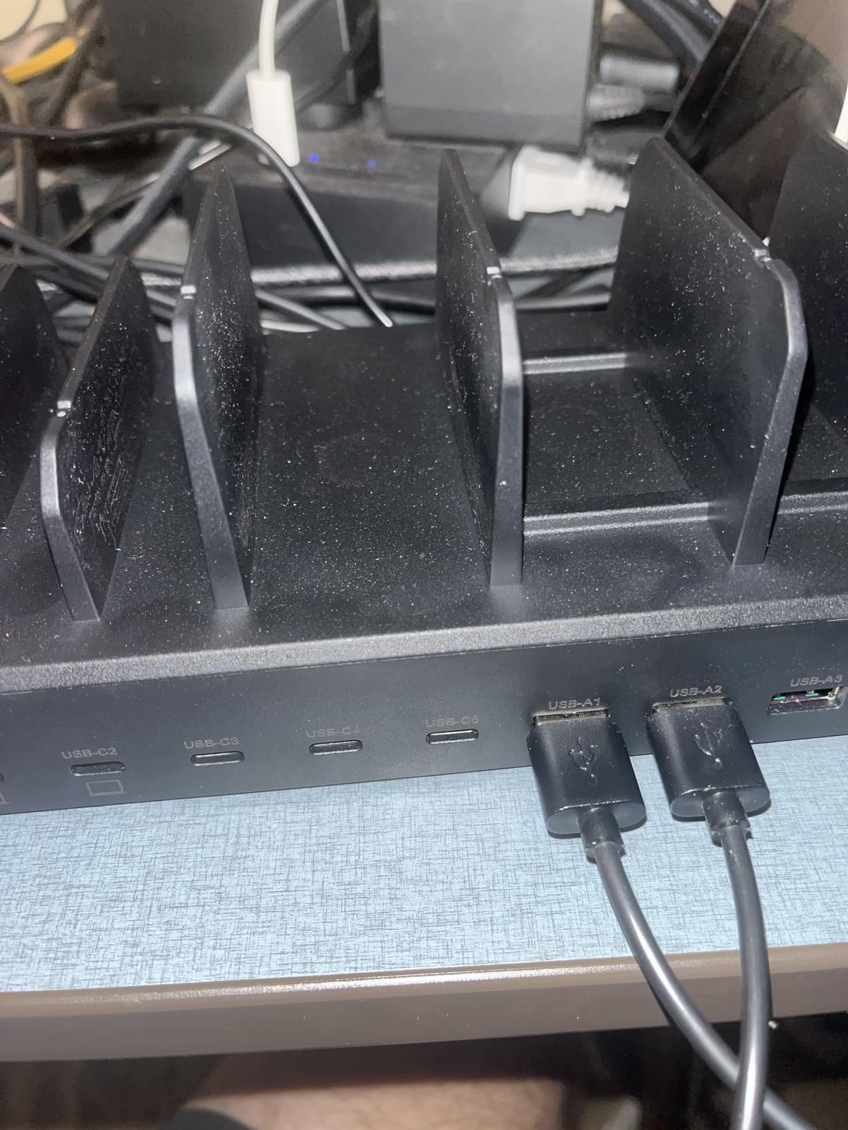 420W Charging Station for Multiple Devices, Zobirez 10-Port USB C Fast Charger Stations for MacBook, iPhone, Android Cell Phone, iPad, Tablet, Family Multi-Device Organizer Charging Dock, Black customer photo 2