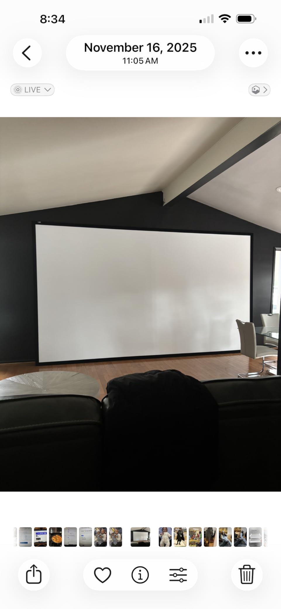Elite Screens 103 inch UST ALR Projector Screen 16:9 4K 90% Ceiling Ambient Light Rejecting Edge Free Fixed Frame Grey Projector Screen Indoor Movie Screen Home Theater - AR103H-CLR3 customer photo 2
