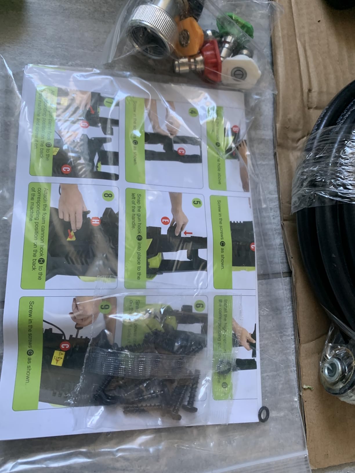 Pressure Washer, Portable Power Washer, 4 Quick Connect Nozzles, High Pressure Cleaning Machine for Car Fence Driveway Patio Washing customer photo 2