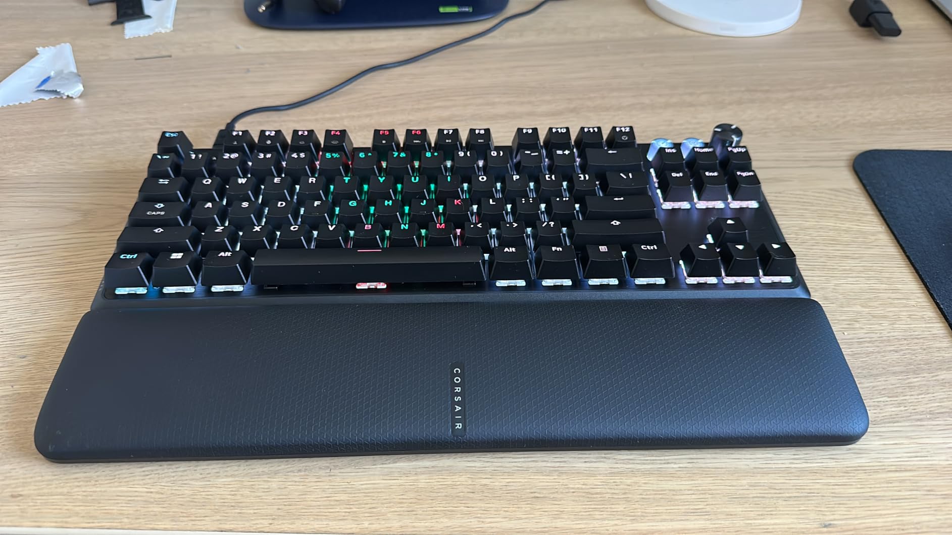 Corsair K70 PRO TKL RGB Tenkeyless Mechanical Wired Gaming Keyboard - Pre-Lubed Hall Effect MGX Hyperdrive Adjustable Switches, Simultaneous SOCD and Rapid Trigger, ABS Double-Shot, QWERTY NA - Black customer photo 1