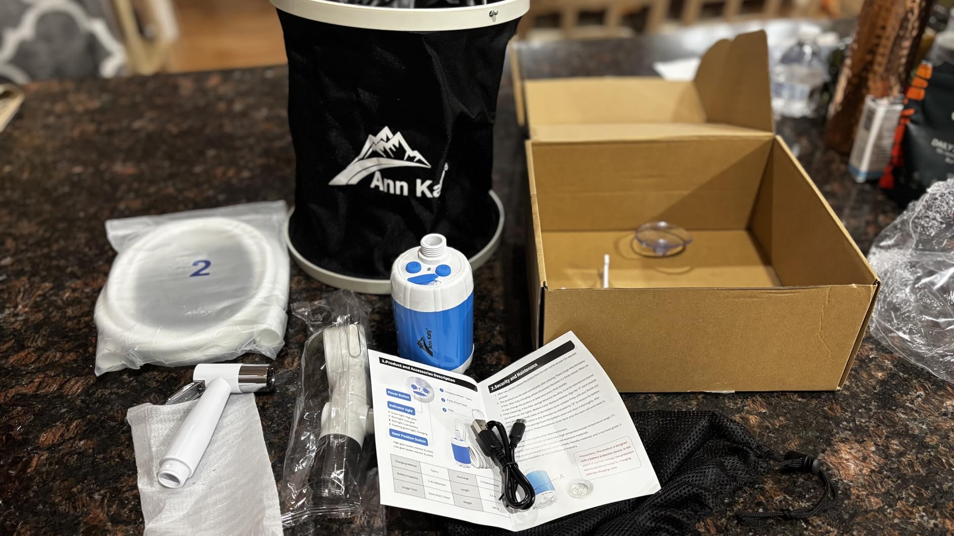 Portable Camping Shower Outdoor Camp Shower Pump,Upgrade Rechargeable Electric Shower Pump with Intelligent Digital Display Multiple Spray Modes for Camping, Hiking, Traveling,RV customer photo 2