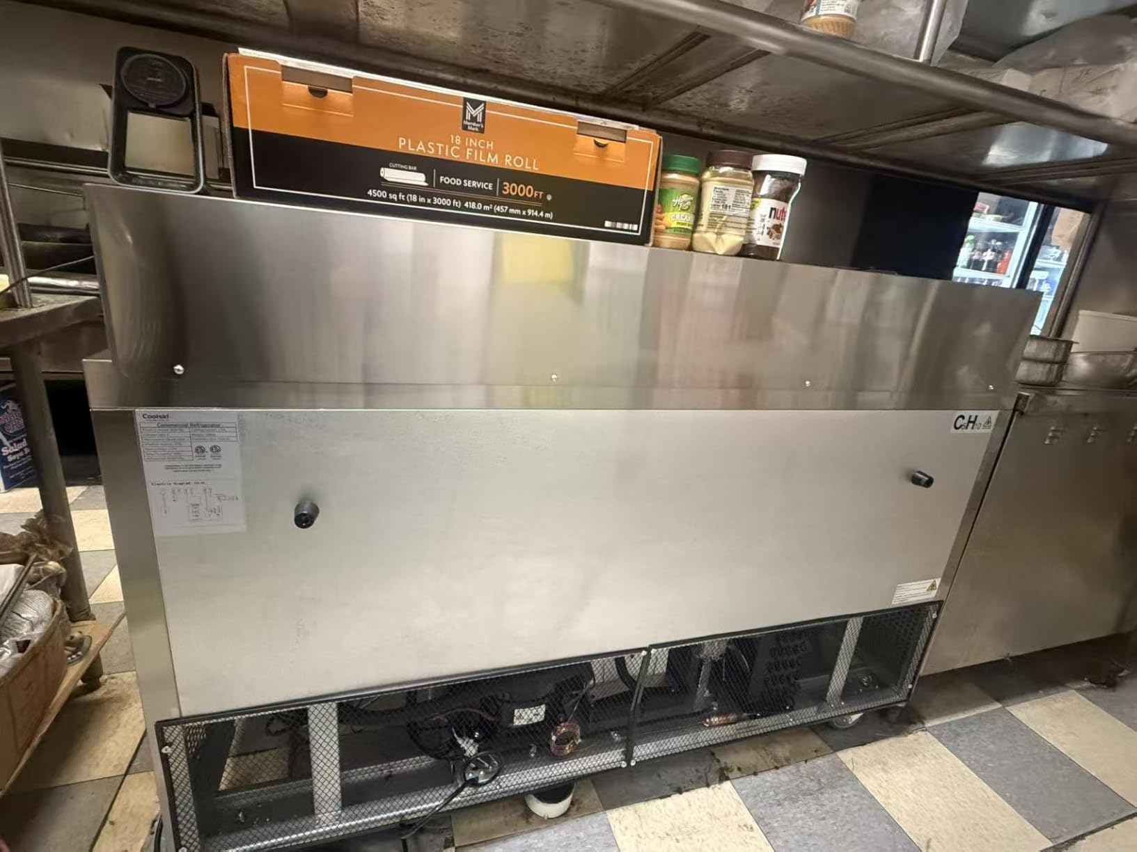 Coolski Commercial Sandwich Salad Prep Table, 48 Inch Commercial Refrigerator with 2 Doors 12 Pans, Prep Station Fridge for Restaurant Bars Shops, ETL NSF Approved customer photo 2