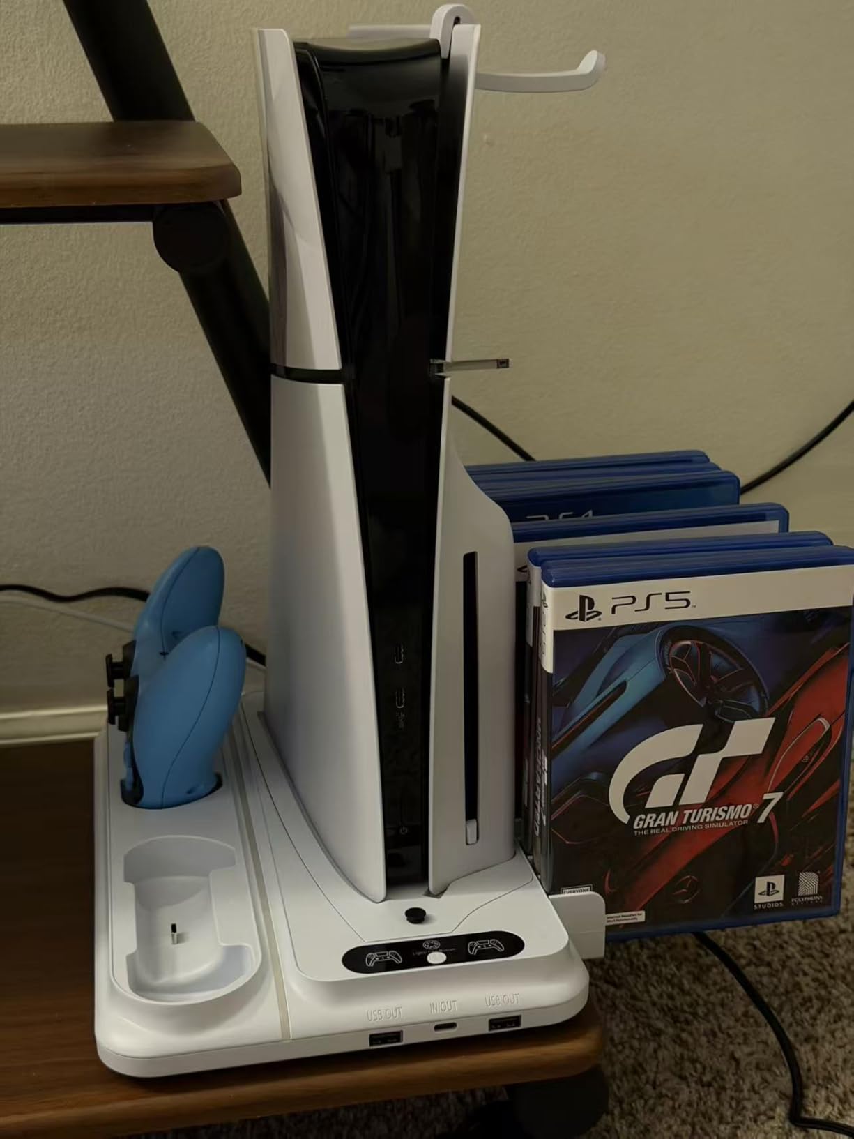 PS5 Cooling Station for PS5/Slim/Pro Disc Digital Console,PS5 Fan Cooling Fan with Dual PS 5 Controller Charger,3 Level Fan, RGB Light,12 Slot, PS5/Slim/Pro Stand for PlayStation 5 Console Accessories customer photo 2