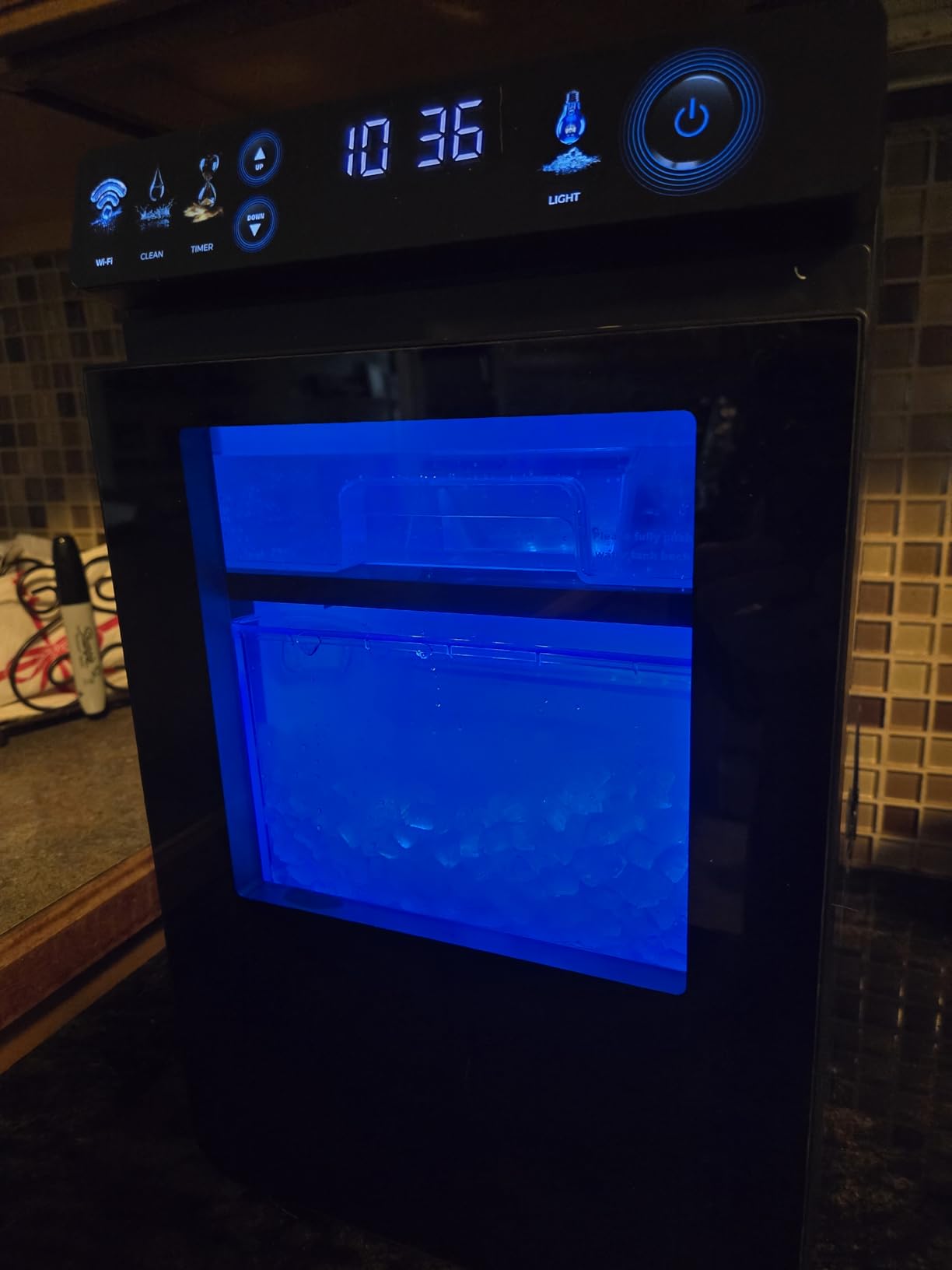 ecozy Smart Nugget Ice Maker Countertop, First Full-Color Smart Panel Ice Machine with APP Control, Double-Layer Insulation, 44 lbs/24H Soft Pellet Chewable Ice, Pull-Out Water Tank, Self-Cleaning customer photo 2