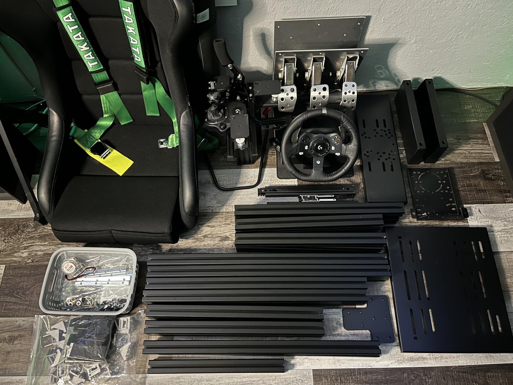 Anman GT/F1 Sim Racing Cockpit 8040 Aluminium Profile Racing Stand, Adjustable Cockpit Modular Design Supports DIY Assembly, Fit for Logitech GPRO, for Fanatec CSLDD Direct Drive Steering Wheel customer photo 2