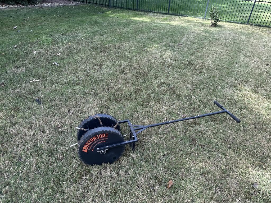 Patented Rolling Lawn Coring Aerator Yard Grass Pulling Plugs Manual Aeration Tool Push Roller Rotary Compacted Garden Soil Loosening customer photo 1