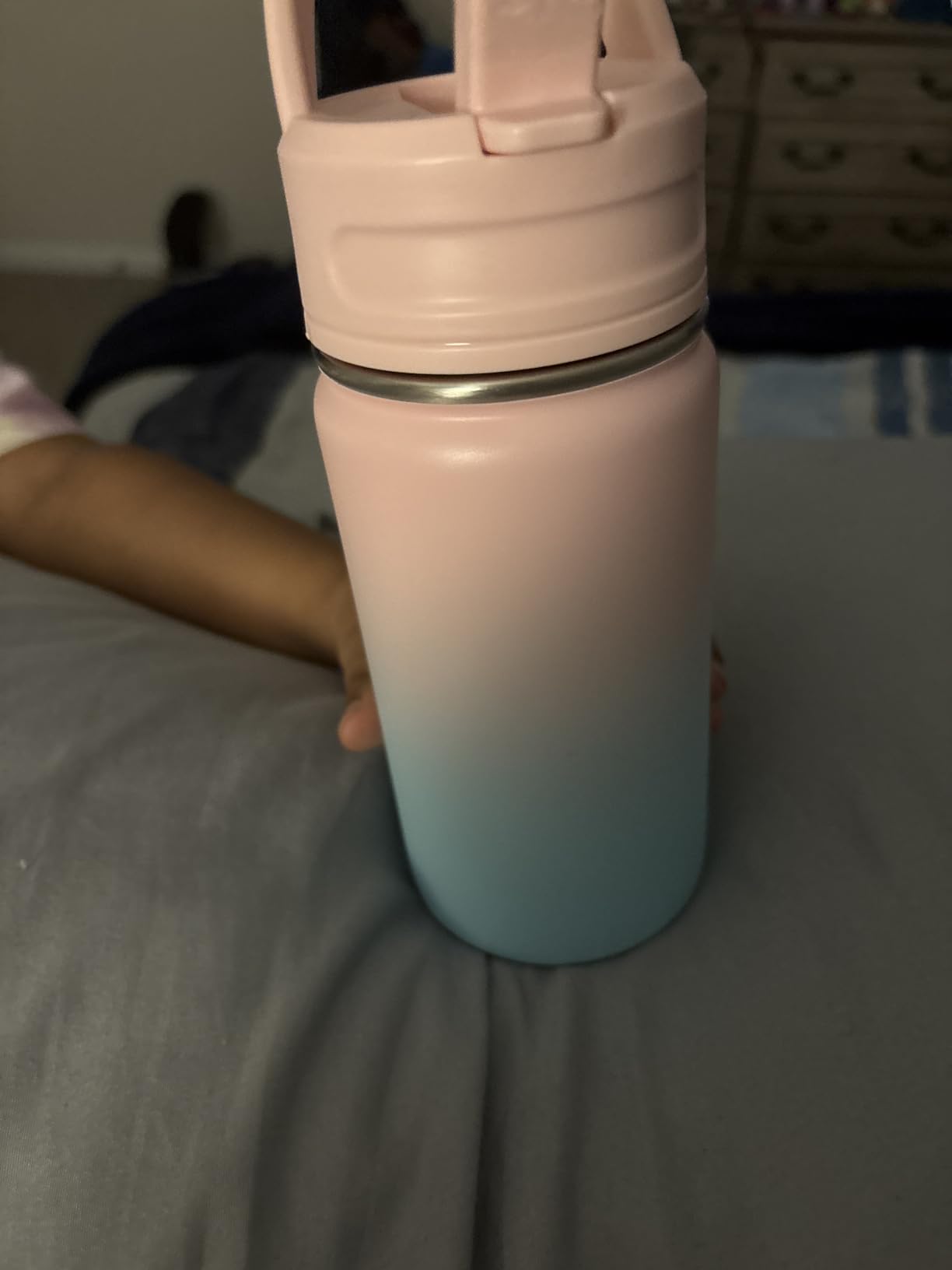 12oz Kids Water Bottle for School, Toddler Bottles with Straws, Stainless Steel Vacuum Insulated Water Bottle for Boys&Girls, Leak-Proof, BPA-Free, Purple customer photo 1