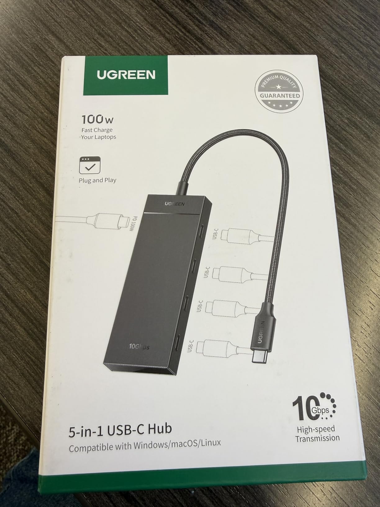 UGREEN Powered 100W 10Gbps USB C Hub - 5 in 1 Adapter with 4 USB-C, 100W PD Ports for MacBook/Air customer photo 1