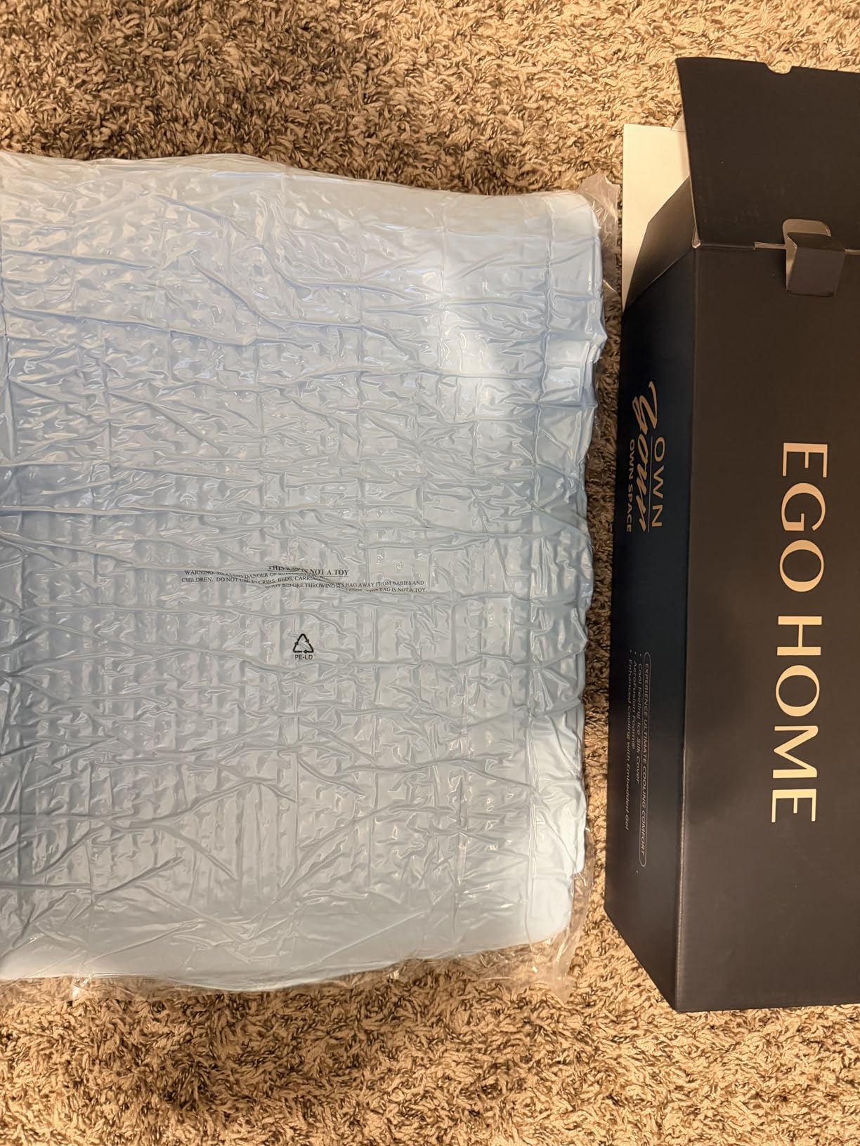 EGOHOME Cooling Gel Memory Foam Pillow - Reversible Cooling Cover, Neck Support for Side, Back and Stomach Sleepers, Removable & Machine Washable, All-Season Comfort, Standard Size, Blue customer photo 2