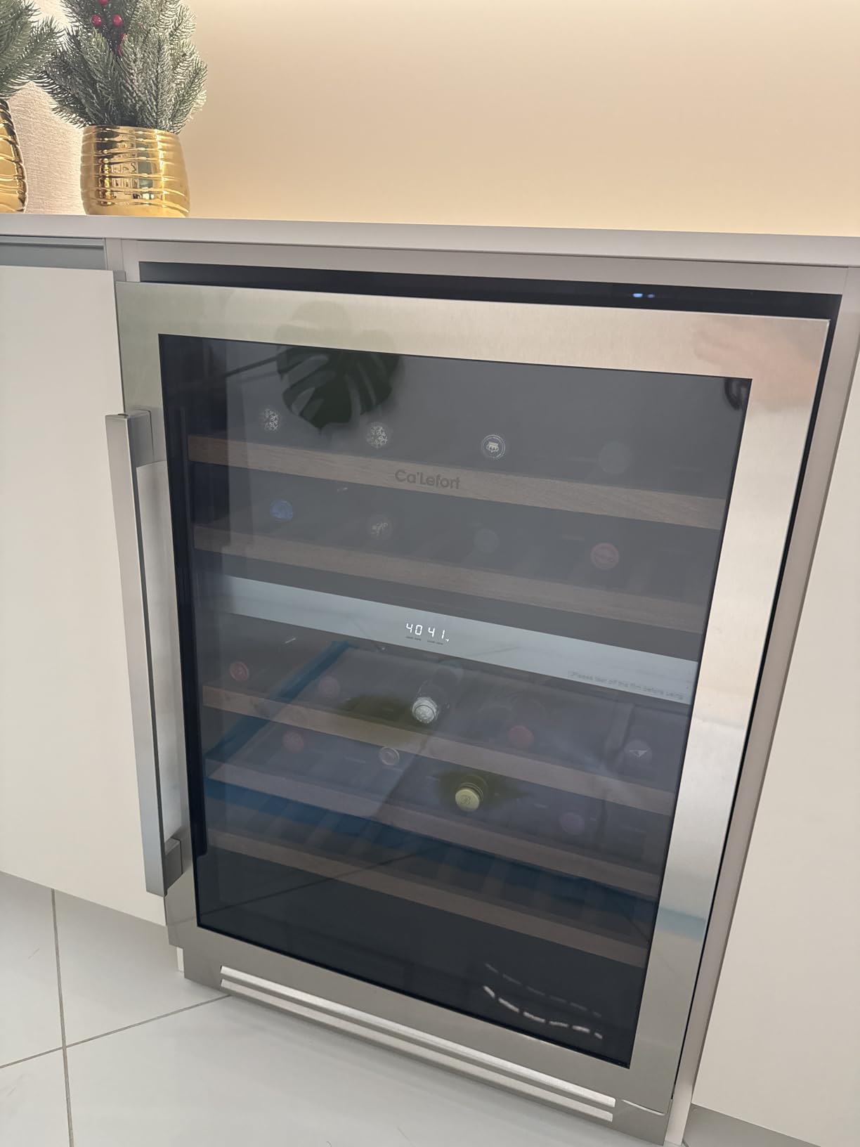 Ca'Lefort Wine Fridge & Cooler - 24 Inch 52 Bottle Wine Cooler Refrigerator, 40-65degF Dual Zone Wine Refrigerator Glass Door, 3 LED Built-in or Freestanding Fridge for Home/Bar/Kitchen (5.65 cu.ft) customer photo 1