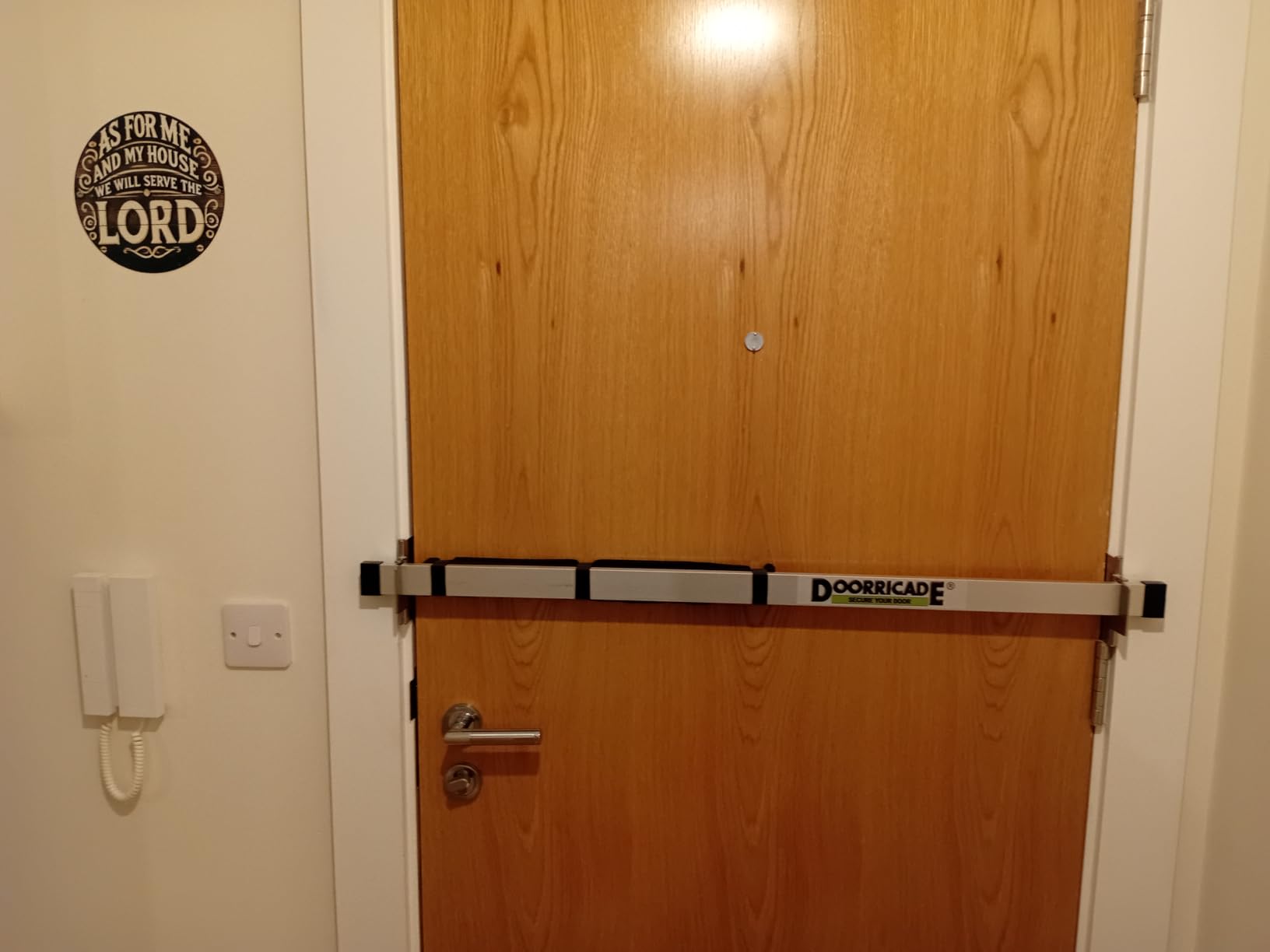 Door Security Bar-by Doorricade - Secure The Entire Width of Your Inward Opening Front Door - Black Edition customer photo 1