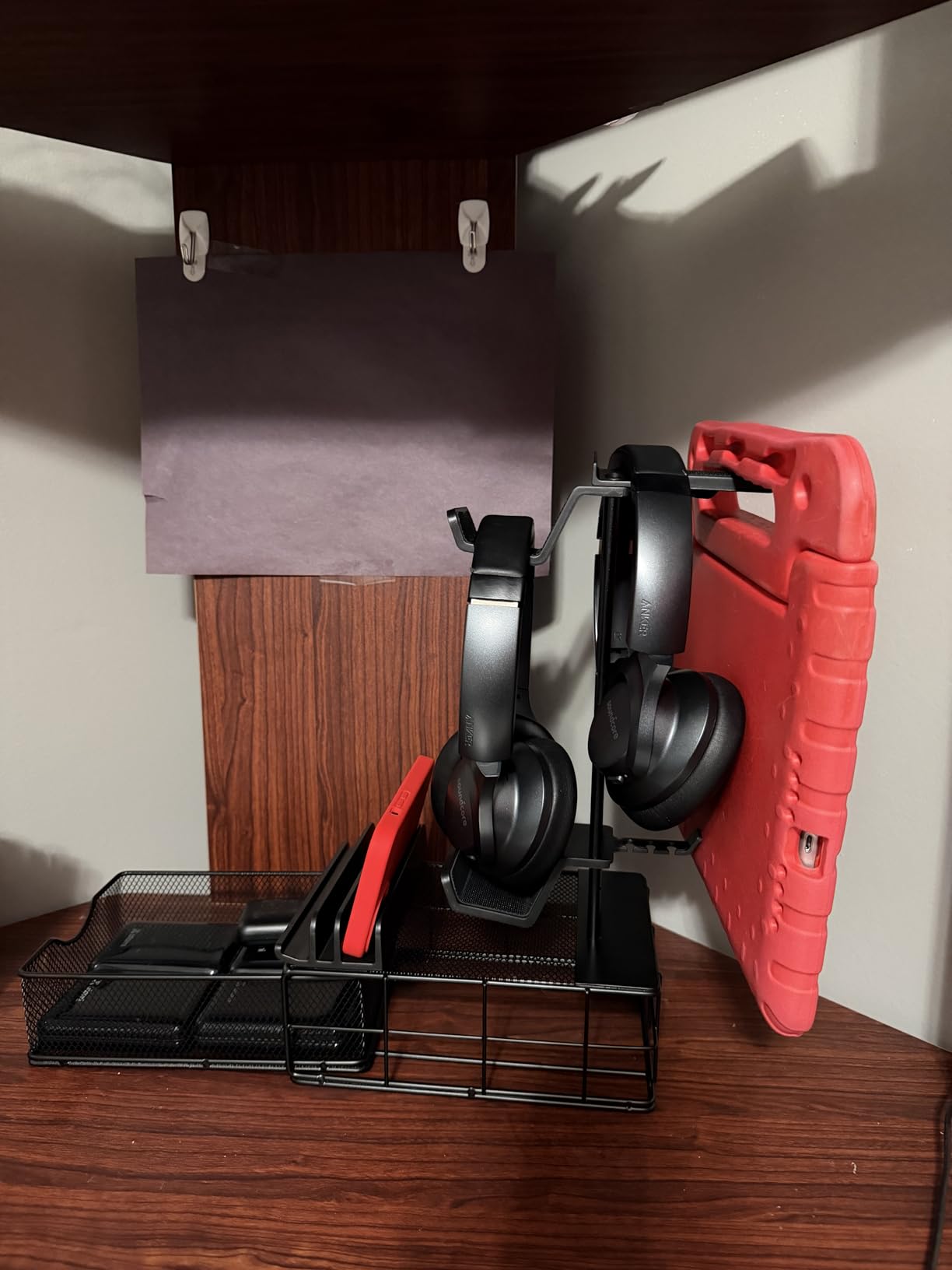 KDD Headphone Stand with Drawer - Headset & Controller Holder for Desk - Aluminum Supporting Bar Earphone Stand with Cable Organizer - Universal Gaming PC Accessories Storage customer photo 2