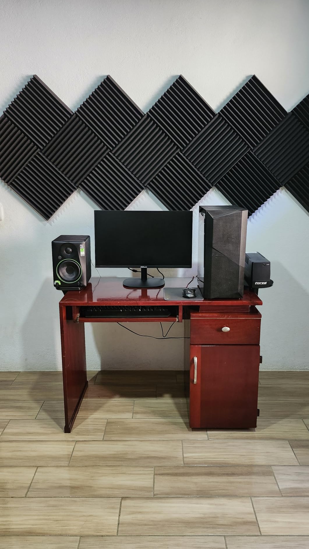 52 Pack Acoustic Foam Panels, 1 X 12 X 12 Inches Sound Proof Foam Panels for Walls, High Density Acoustic Panels (NOT INCLUDE ADHESIVE) customer photo 1