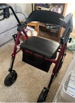 HOMLAND Walkers for Seniors with Seat, Foldable Rollator Walker, Reinforced Aluminum Frame, 8