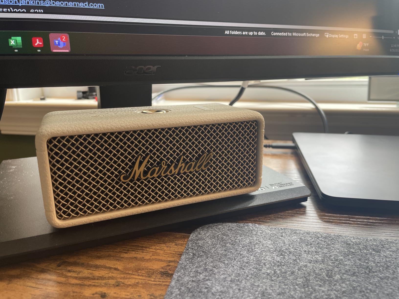 Marshall Emberton III Portable Bluetooth Speaker - Rugged Waterproof IP67 Design | Loud Stereo Sound, Deep Bass with 32+ Hr Playtime | Compact and Wireless for Travel and Outdoors - Black & Brass customer photo 2