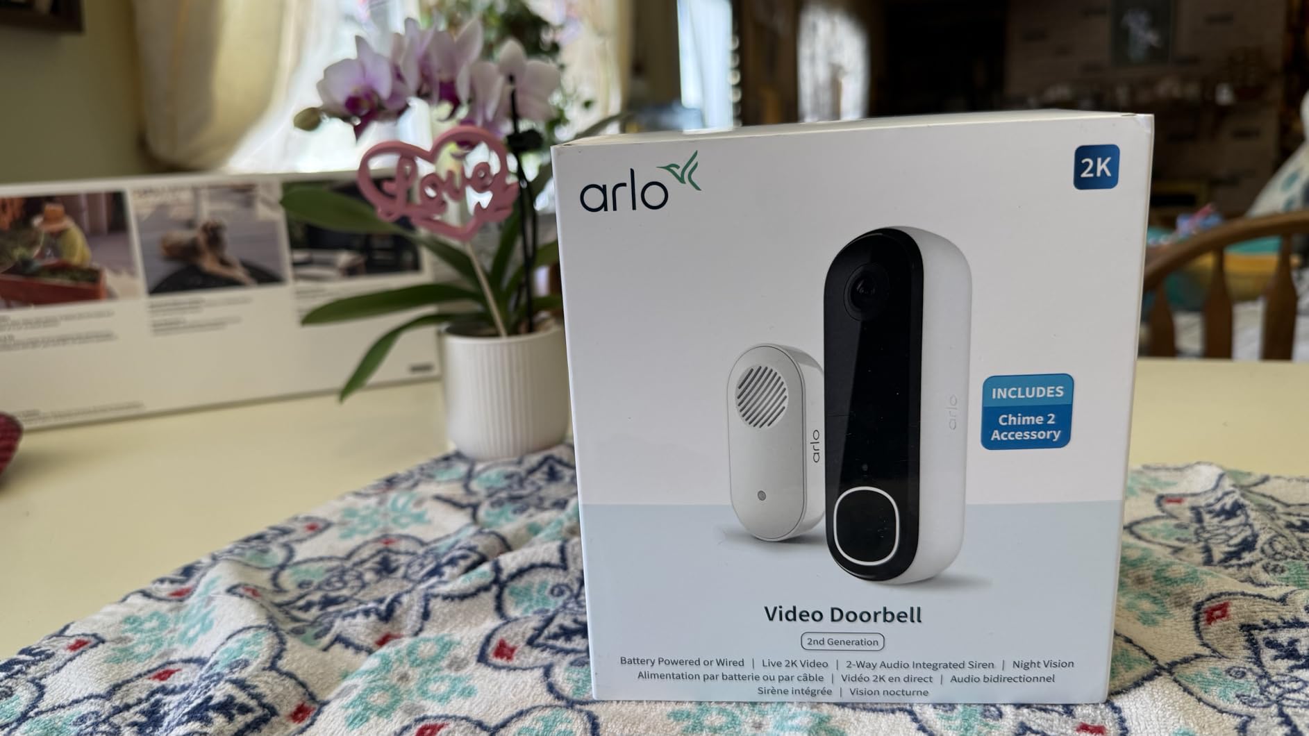 Arlo Video Doorbell 2K + Chime 2 (2nd Gen, Latest Release), Wireless or Wired Option, 2-Way Audio, Night Vision, Head to Toe View, Package Detection, Person & Vehicle Recognition customer photo 1
