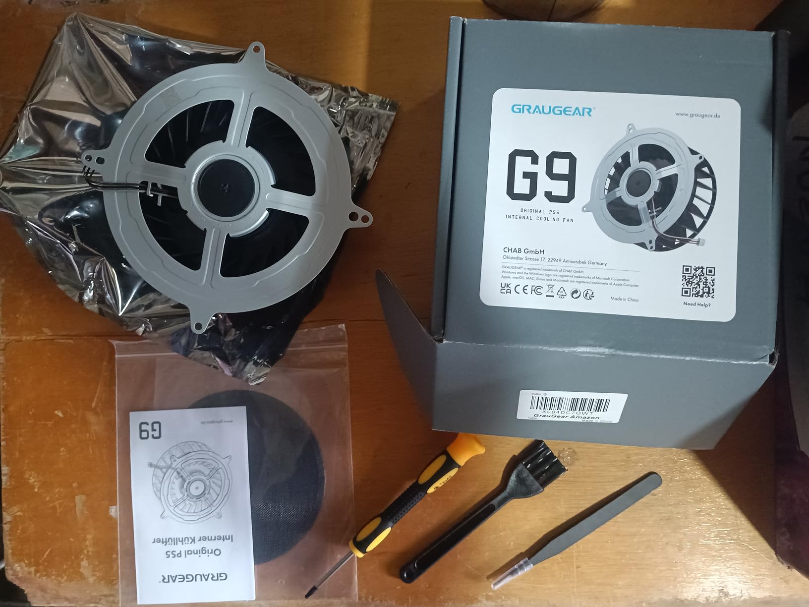 GRAUGEAR PS5 Internal Cooling Fan Replacement Parts, Upgrade Replacement Dust Cleaning Kit, Compatible with 23 Blades Fan 17 Blades Models (PS5 Original) customer photo 1