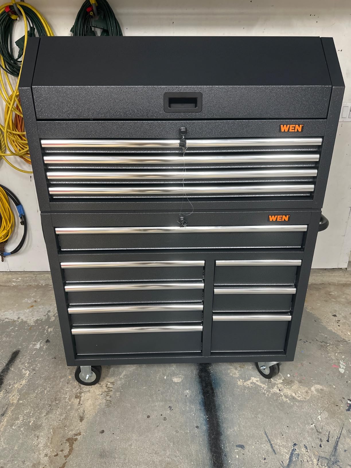 WEN 42-Inch Premium Rolling Tool Cabinet, Black, Heavy Duty 21-Gauge Powder-Coated Steel Construction (GG422B) customer photo 3
