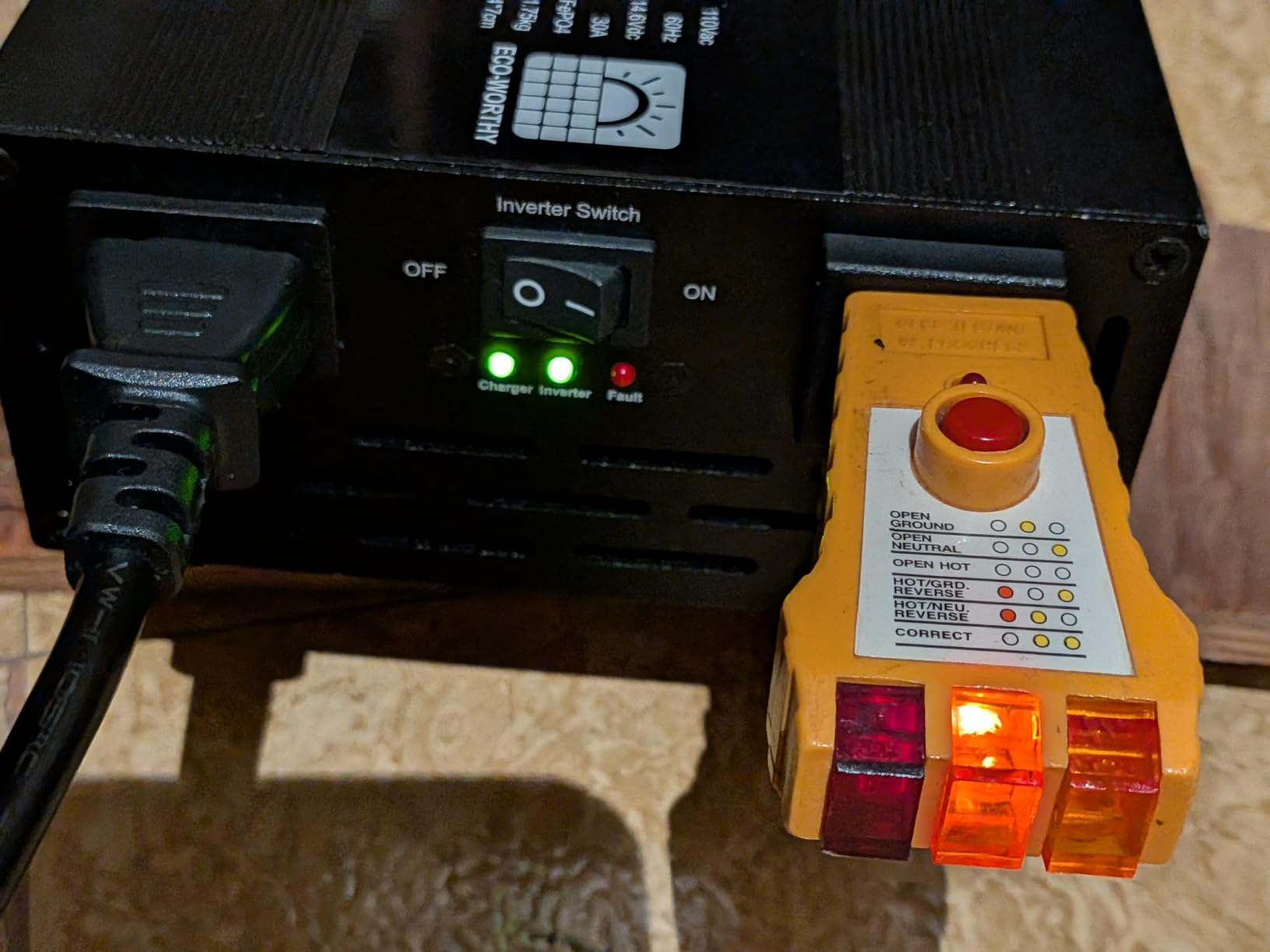 ECO-WORTHY 600W Inverter Charger, 600W Pure Sine Wave Inverter & 30A LiFePO4 Battery Charger with 20ms UPS, DC 12V to AC 110V, Output Surge 1200W, for RV Lithium Batteries Roadtrip Essentials customer photo 2