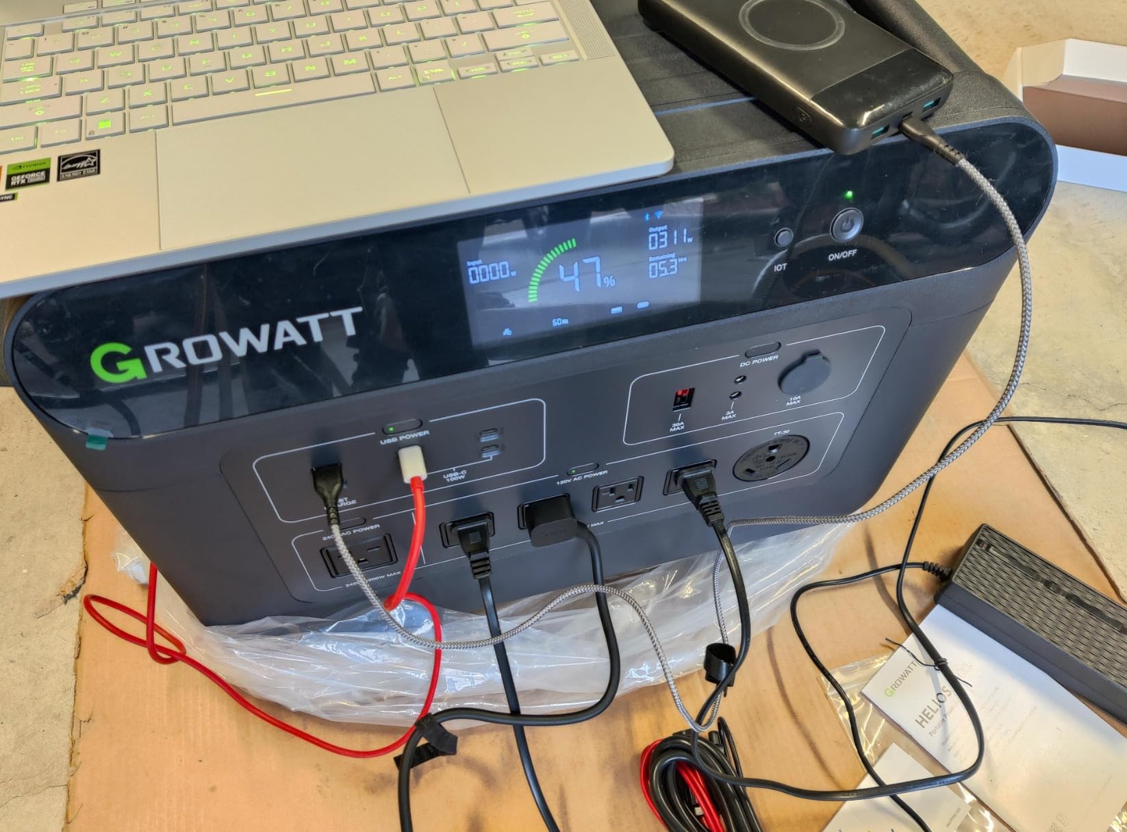 GROWATT HELIOS 3600 Portable Power Station, 3600Wh LFP Solar Generator | Expandable up to 36kWh capacity, 240V/7200W AC Output. Delivers steady electric power for whole house backup emergency use customer photo 1