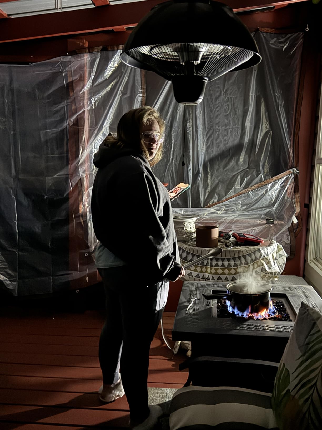 Thermal Insulated Garage Door Curtain with Clear Window, 16ft x 7ft Winter Door Cover for 2 Car Garage Heat Insulation with Thicken Polyester Fiberfill & Durable Oxford Fabric, Waterproof customer photo 1