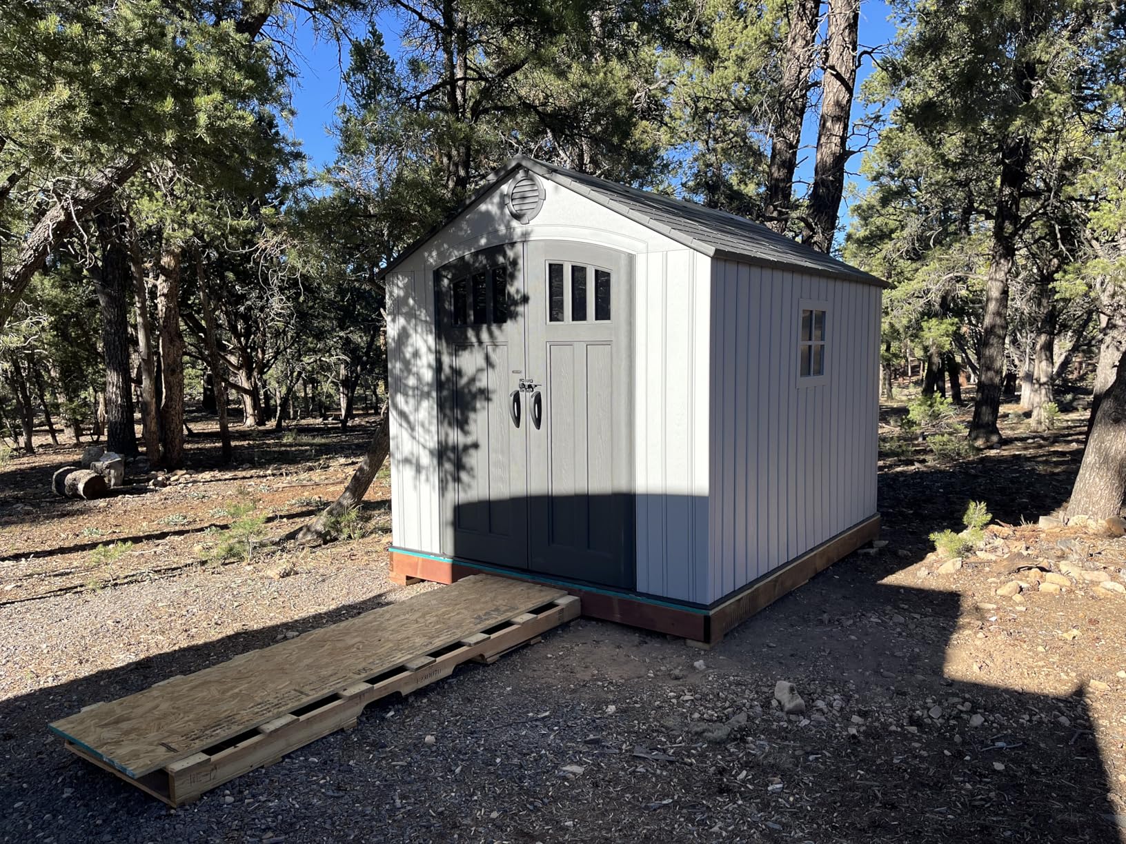 Lifetime Outdoor Storage Shed, 8x10 Ft, Gray, Resin Tool Shed with Lockable Doors and Steel-Reinforced Walls customer photo 1
