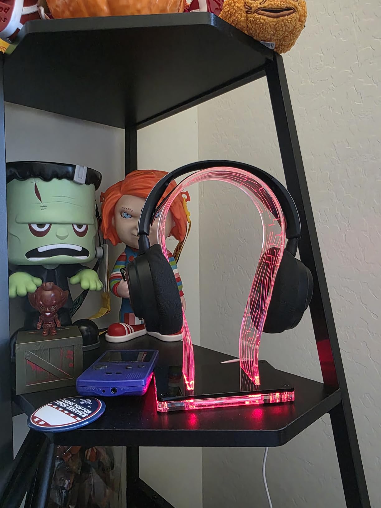 OAPRIRE Acrylic RGB Headphone Stand | Customizable 213 Lighting Modes & 60,000 Colors, Lights Sync with Music Beat, Headset Stand with 4.8ft USB Power Cable & Sturdy Build customer photo 1