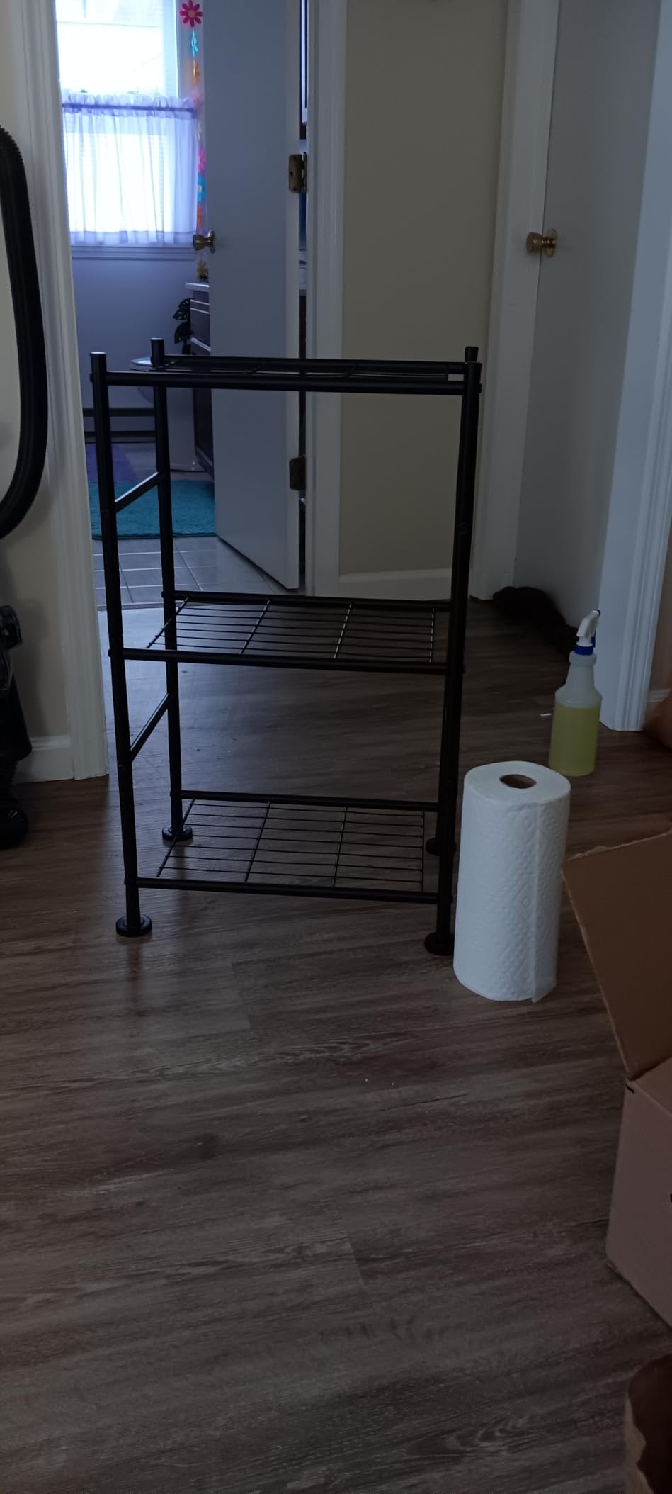 Storage Shelves - 3 Tier Shelf Organizer, Sturdy Metal Garage Shelving with Adjustable Leveling Feet, Space-Saving Shelves Organizer for Pantry, Laundry, Kitchen (18