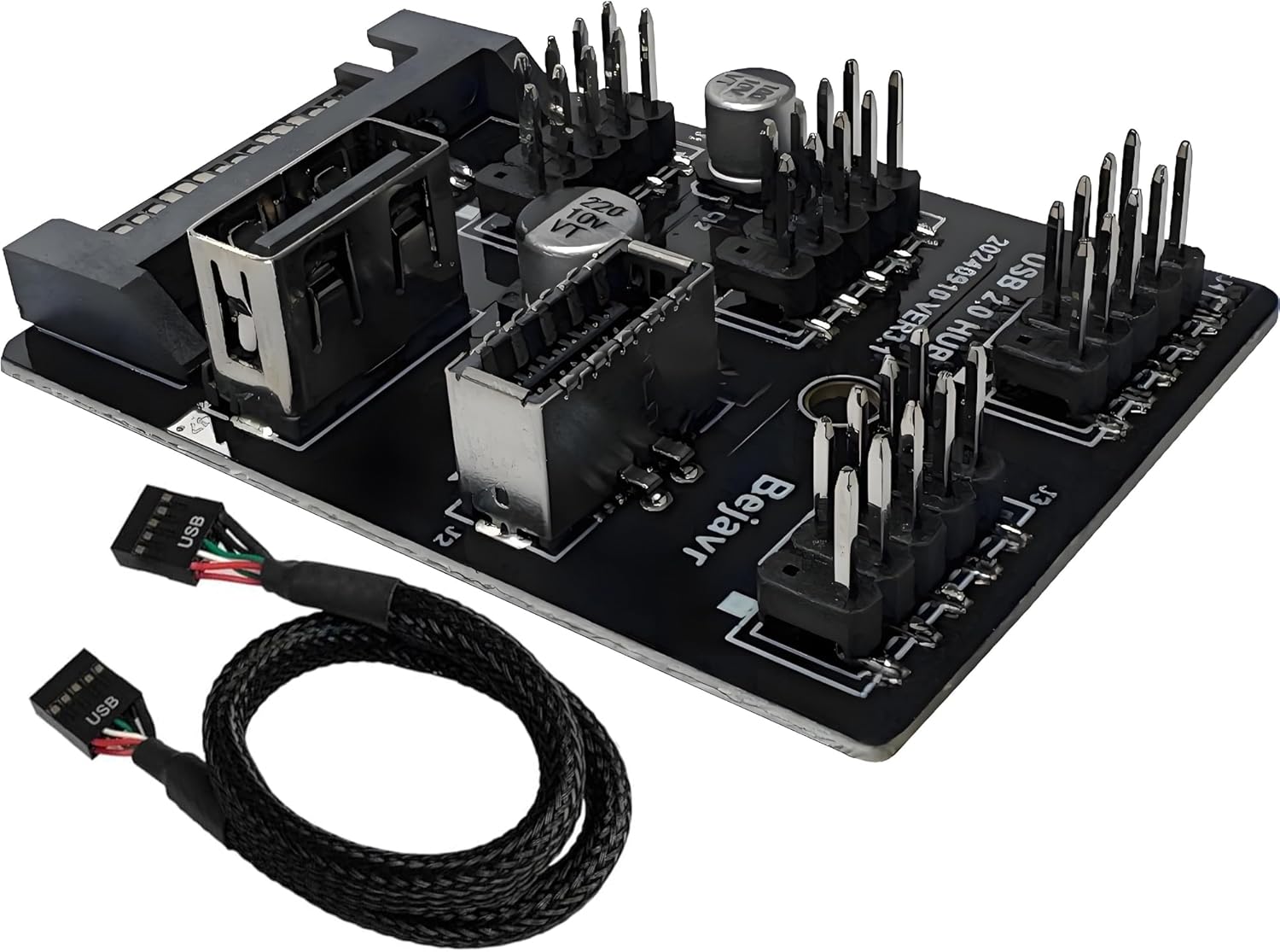 Multi Port Internal USB Hub - 5 Internal USB 2.0 Ports - Motherboard USB Splitter 9Pin USB 2.0 Header Splitter customer photo 2