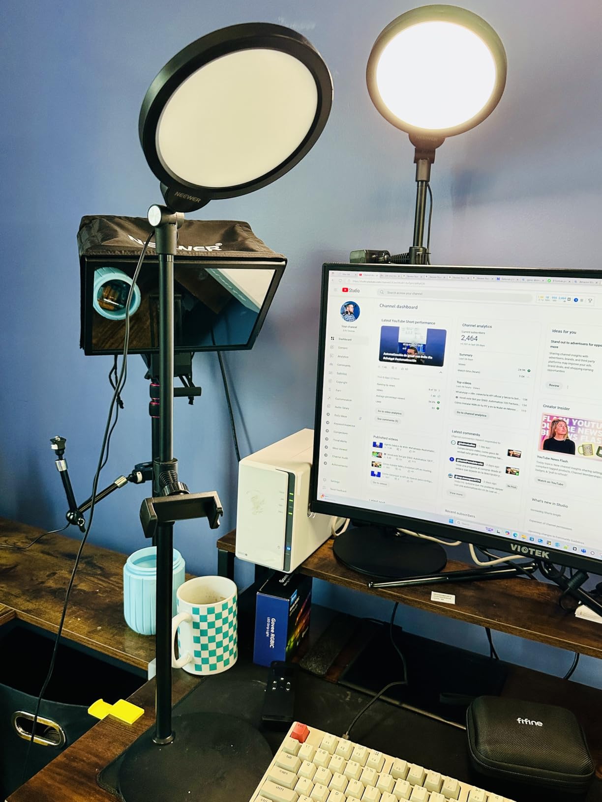 NEEWER Basics 7 inch Desk Ring Light for Video Recording, 10W Dimmable Full Screen Key Lighting with Stand & Phone Holder for iPhone Computer Laptop Vlog Live Streaming Video Conference, R06 customer photo 1