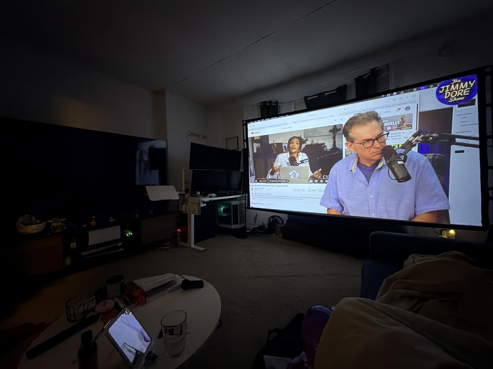 Outdoor-Projector-Screen-with-Stand - 120 inch Portable Projector Screen Indoor Outdoor Projector Screens 16:9 4K HD Lightweight Movie Screen with Carry Bag for Backyard Movie Night customer photo 1