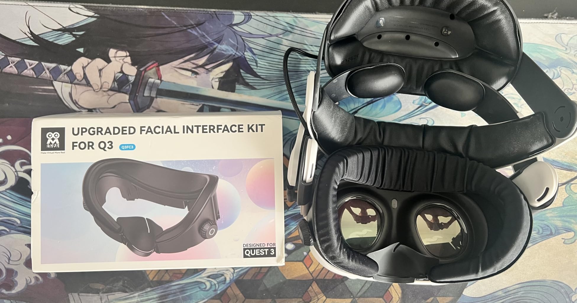 AMVR FC3 Upgraded Face Cover Pad Facial Interface Compatible with Meta/Oculus Quest 3 Accessories, with Knob Adjustable, NOT Compatible with Meta Quest 3S customer photo 2