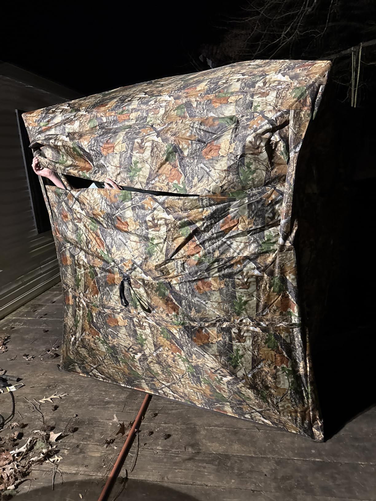 HUNTSEN 3-4 Person Hunting Blind - 270 Degree See Through Deer Blind with Magnetic Full Open Door - Pop Up Ground Blinds - Portable Resilient Hunting Tent for Deer & Turkey customer photo 1