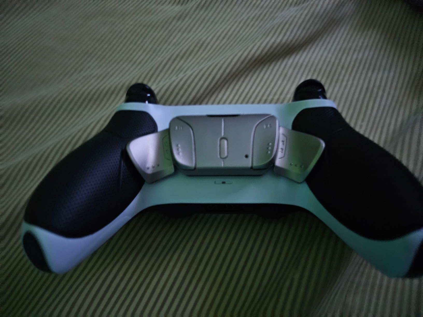 eXtremeRate Real Metal Buttons RMB RISE4 V3 Remap Kit for PS5 Controller BDM-030 040 050, Redesigned Black Rubberized Grip White Bottom Shell Upgrade Board 4 Silver Back Paddles Set for PS5 Controller customer photo 1