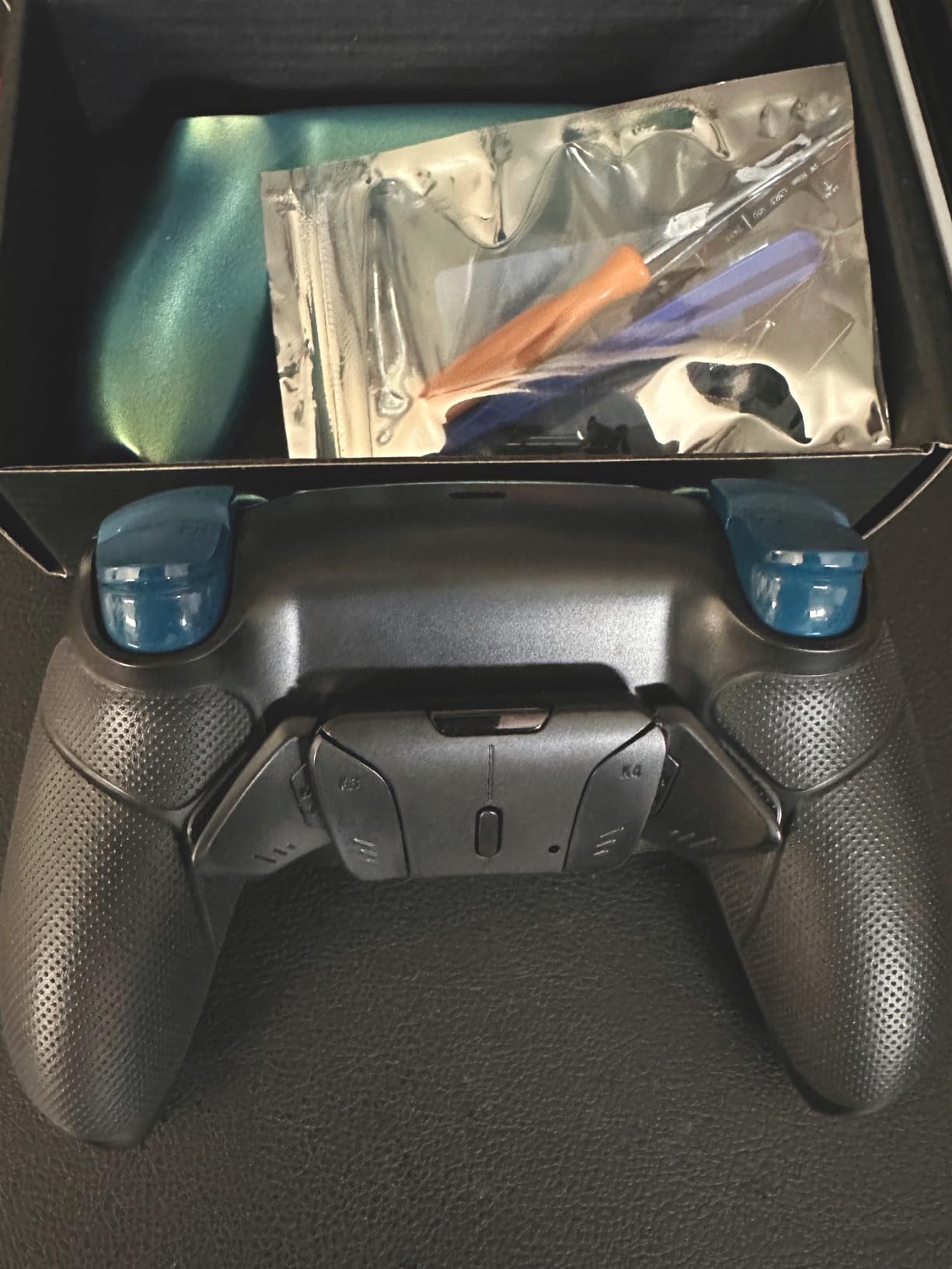 eXtremeRate Black Rubberized Grip Programable RISE4 V3 Remap Kit for PS5 Controller BDM-030 040 050, Upgrade Board Redesigned Bottom Shell 4 Back Buttons Set for PS5 Controller - NO Controller customer photo 2