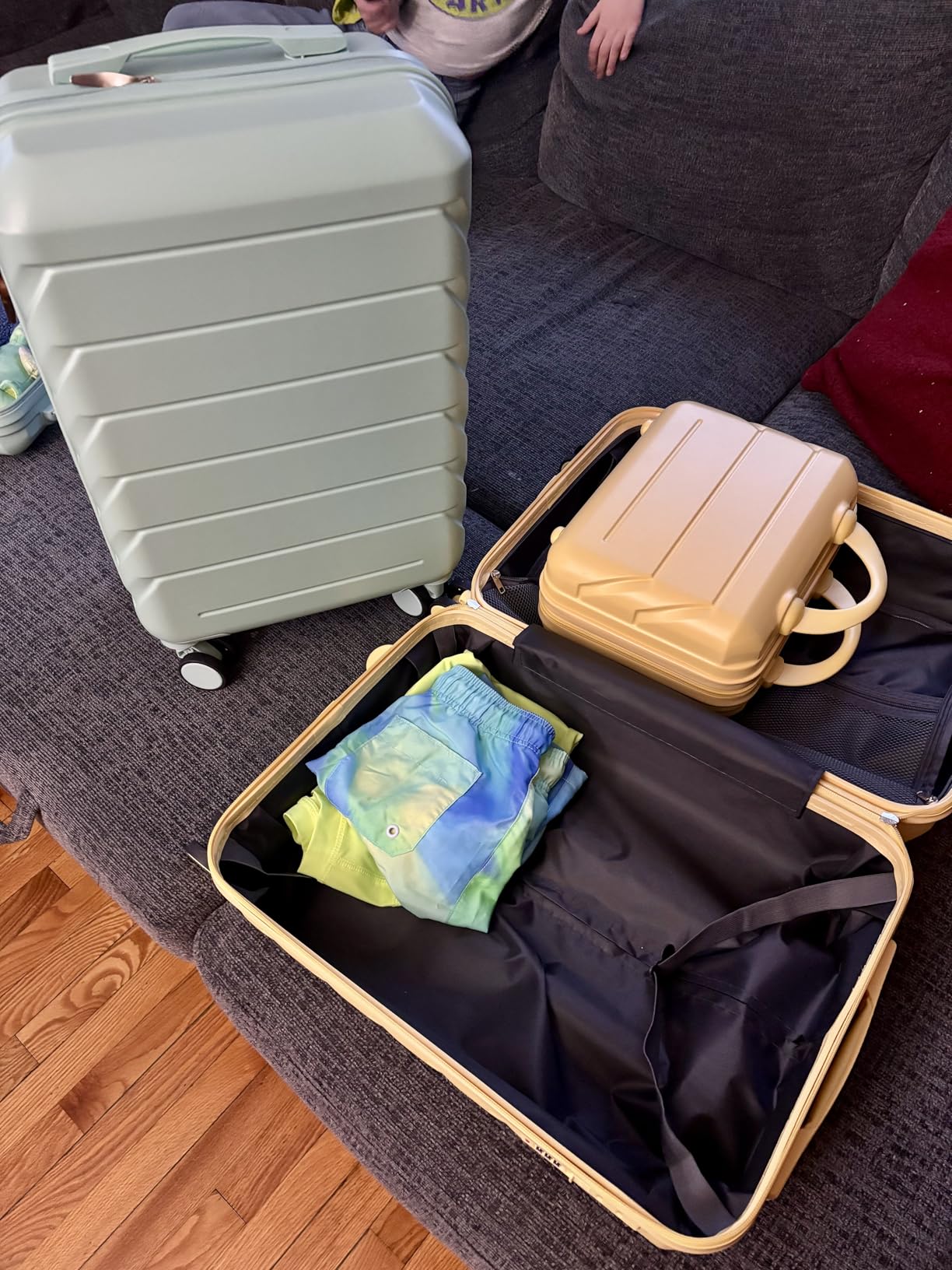 Luggage 3 Pcs ABS Hardside Luggage Sets Spinner Wheels Suitcases customer photo 1