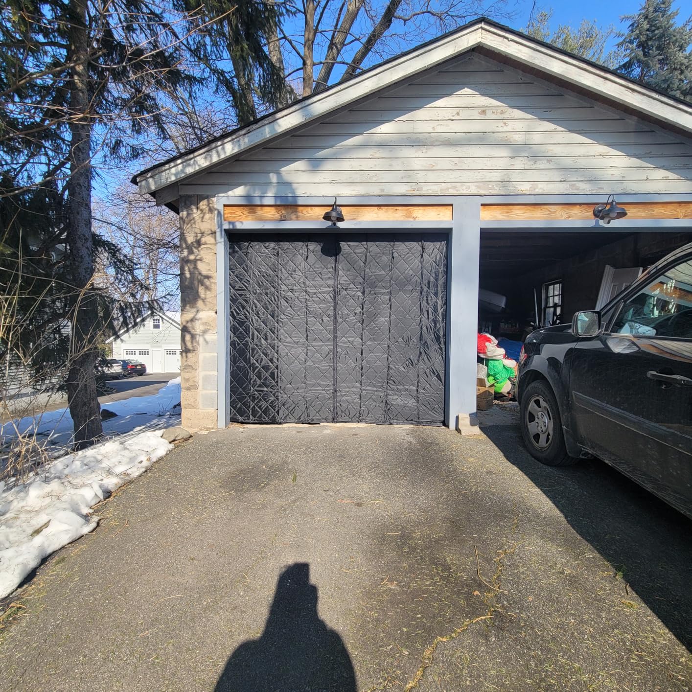 VEVOR 16x7FT Garage Door Insulation Kit for Winter, Magnetic Thermal Insulated Garage Curtain Screen Cover for 2 Cars (Waterproof Windproof Soundproof) customer photo 1